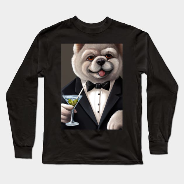 Chow Chow Suit Martini Long Sleeve T-Shirt by maxcode